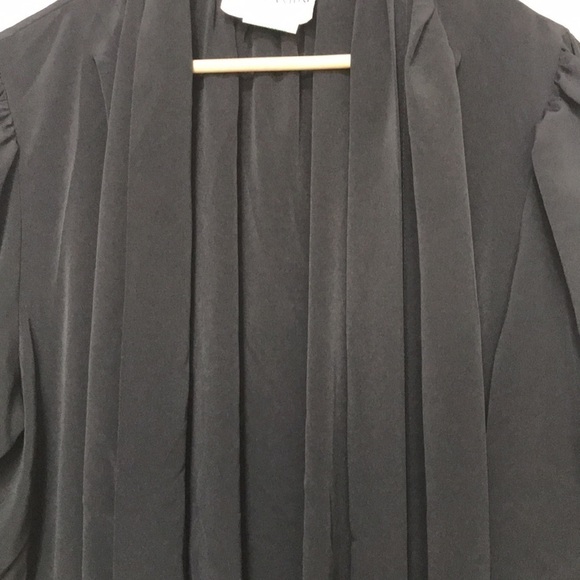 VINTAGE Michel Antoni black oversized skirt jacket open cardigan half sleeve 14 - Picture 2 of 9